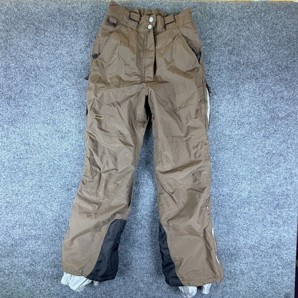 Trespass Extence Snow Pants Womens 26x28 Brown Insulated Waterproof Tapered Leg